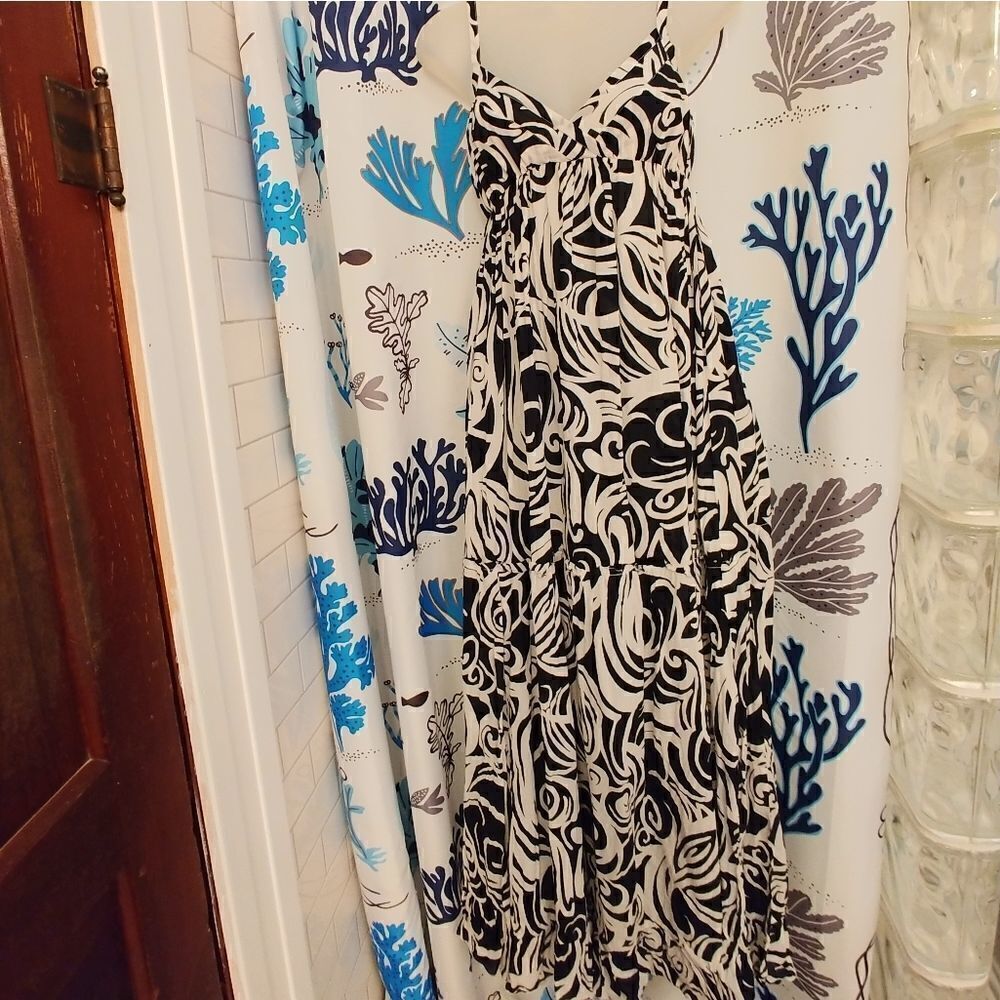 Derek Heart Boho Ivory & Black Cotton Maxi Dress